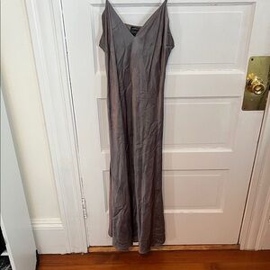 Zara woman Gray silver bias cut slip Dress